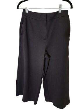 Boden Black Wide Leg Cropped Pants Size 6P Petite Career Ecovero Stretch